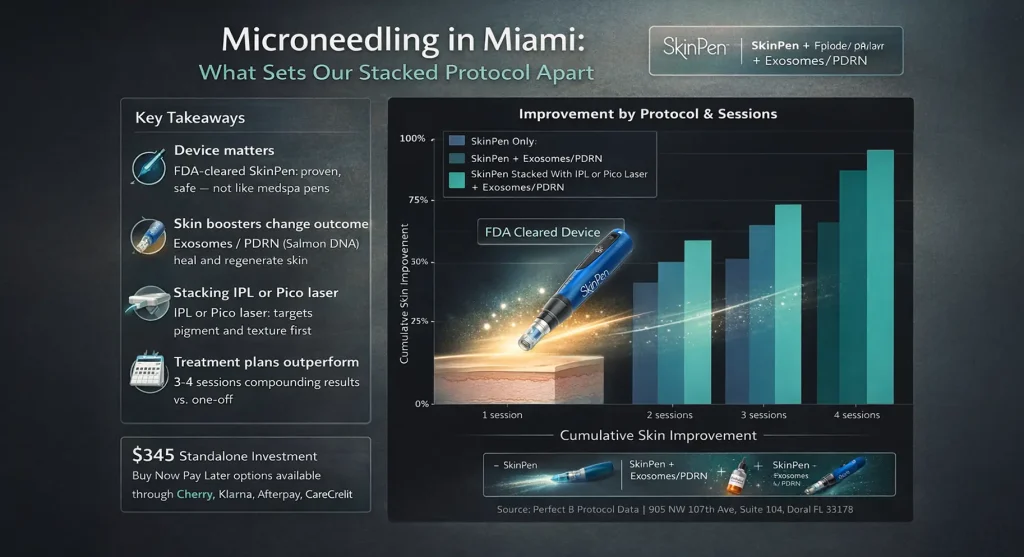 Microneedling treatment illustration for the Perfect B blog on advanced skin therapies in Miami