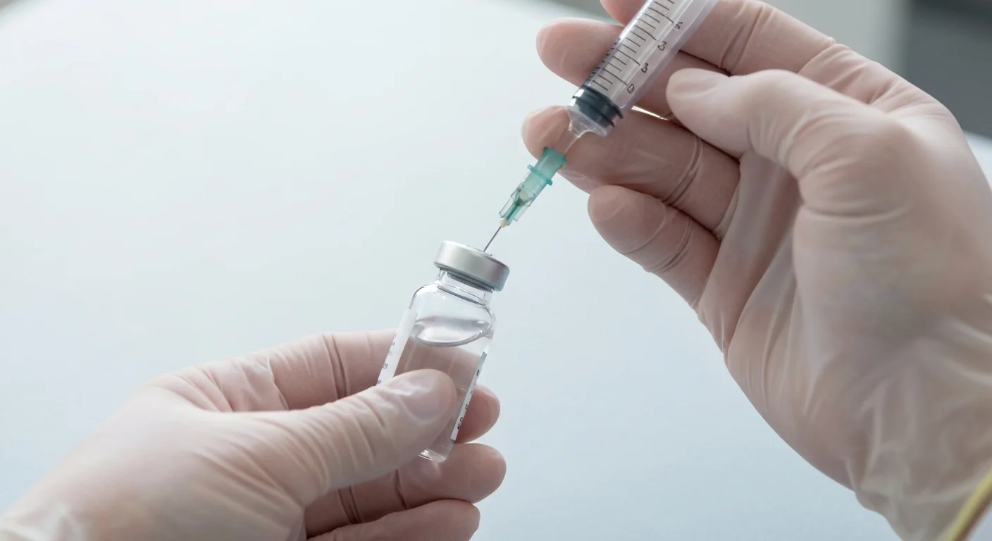 Perfect B - Blog - Muscle Recovery vs Growth Peptides - a provider preparing a peptide from a vial with a syringe in a clinical setting in Doral