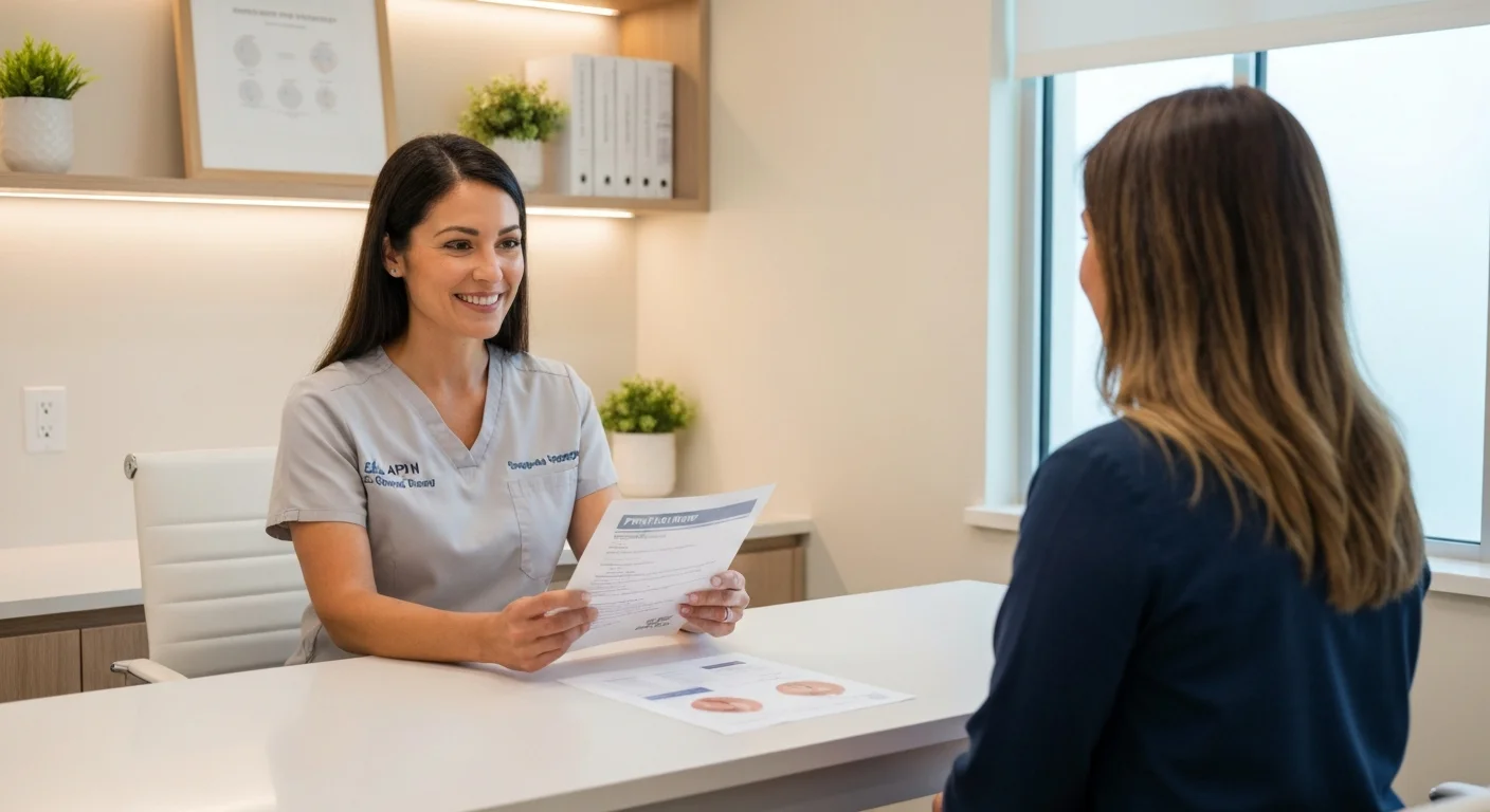 Perfect B - Blog - Are Compounded Peptides Safe - a licensed provider reviewing a peptide therapy plan with a patient during a consultation