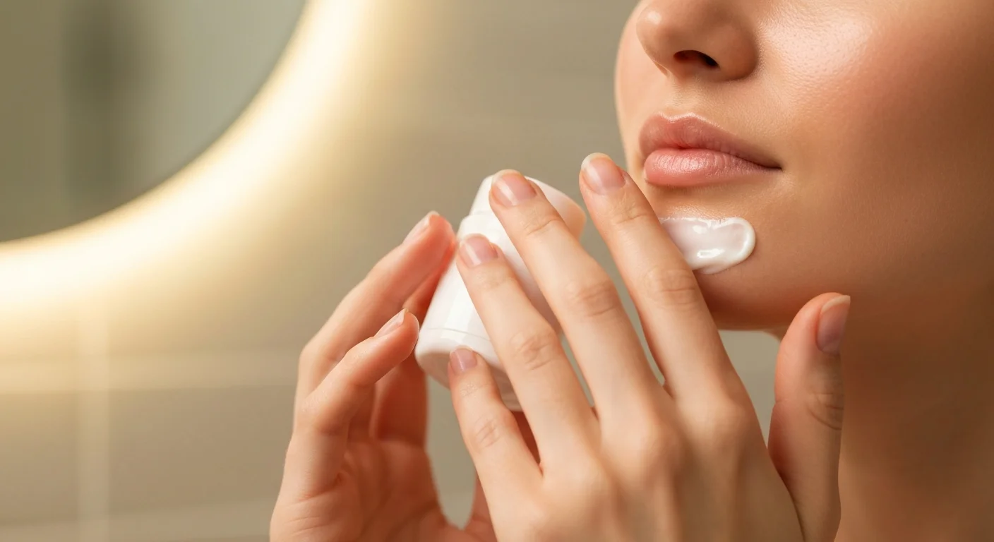 Perfect B - Blog - Acne Skincare Routine - Applying thin layer of acne treatment cream to clean facial skin