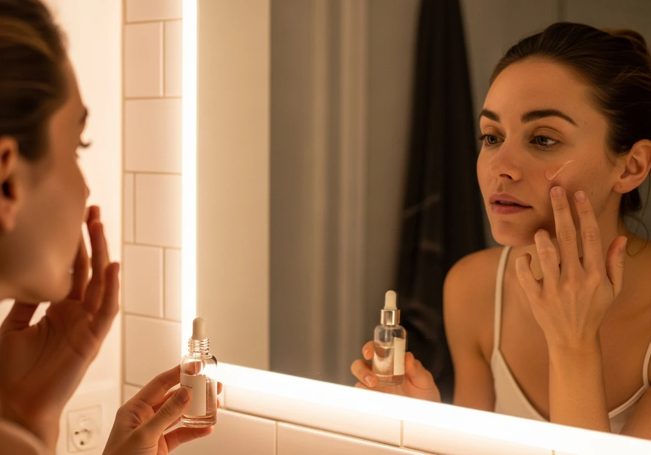 Perfect B - Blog - Azelaic Acid - Applying azelaic acid serum in an evening routine