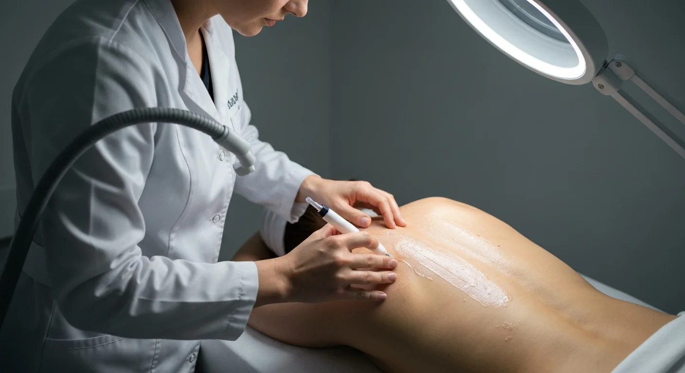 Perfect B - Blog - Back Acne Treatment - Medical provider applying chemical peel to patient back