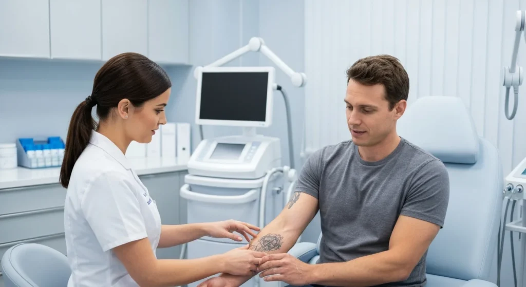 Perfect B - Blog - Black Ink Tattoo Removal - APRN consultation for laser tattoo removal treatment at Perfect B Doral FL