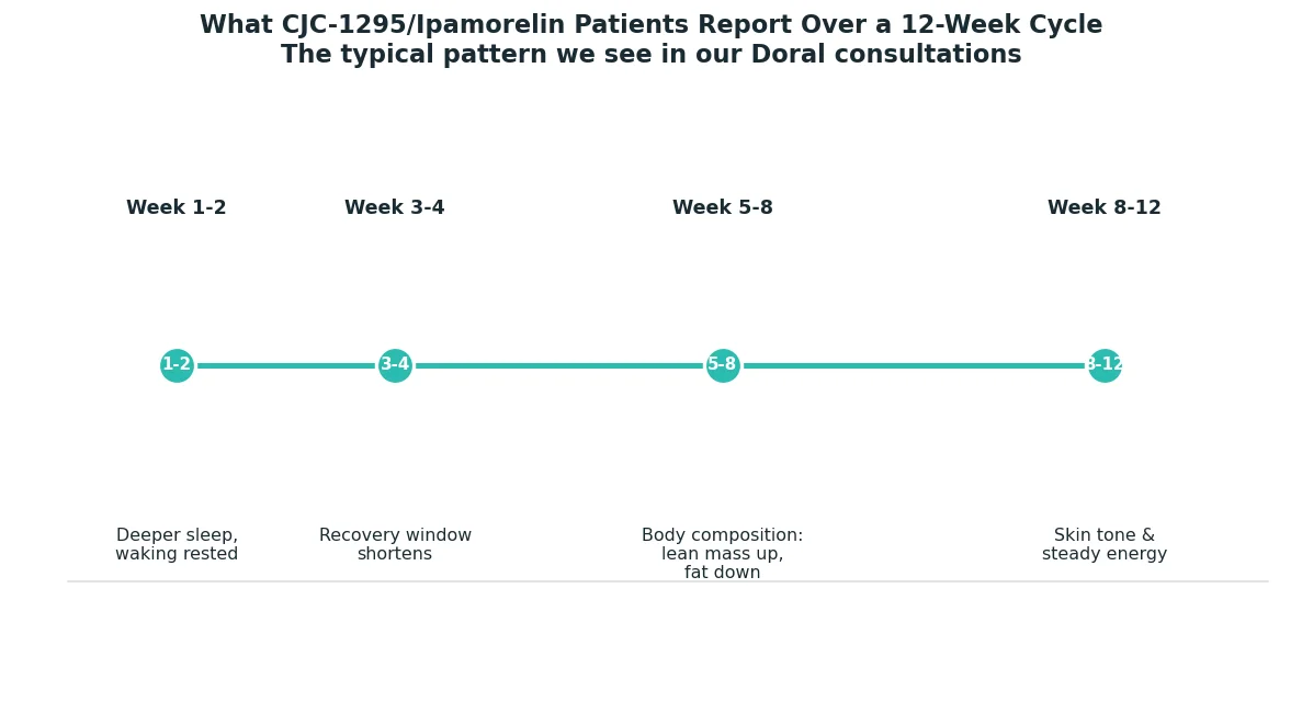 Perfect B - Blog - CJC-1295 Ipamorelin Miami - 12-week benefit timeline chart