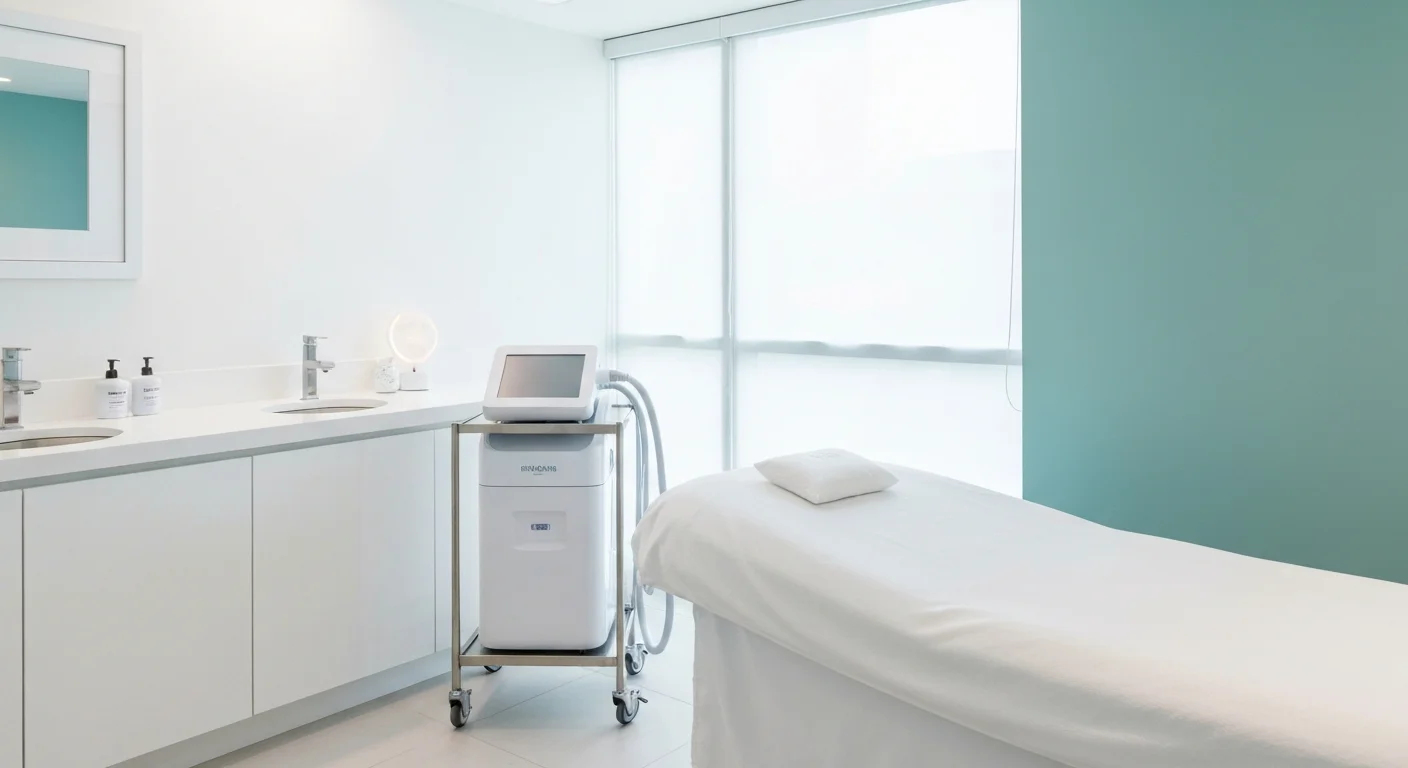 Perfect B - Blog - Can Acne Scars Be Fully Removed - Medical aesthetic treatment room with RF microneedling device Doral FL