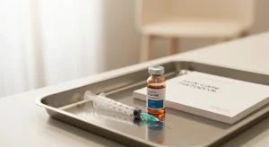 Perfect B - Blog - GHK-Cu Dosage Calculator - Copper peptide vial and syringe with clinical protocol