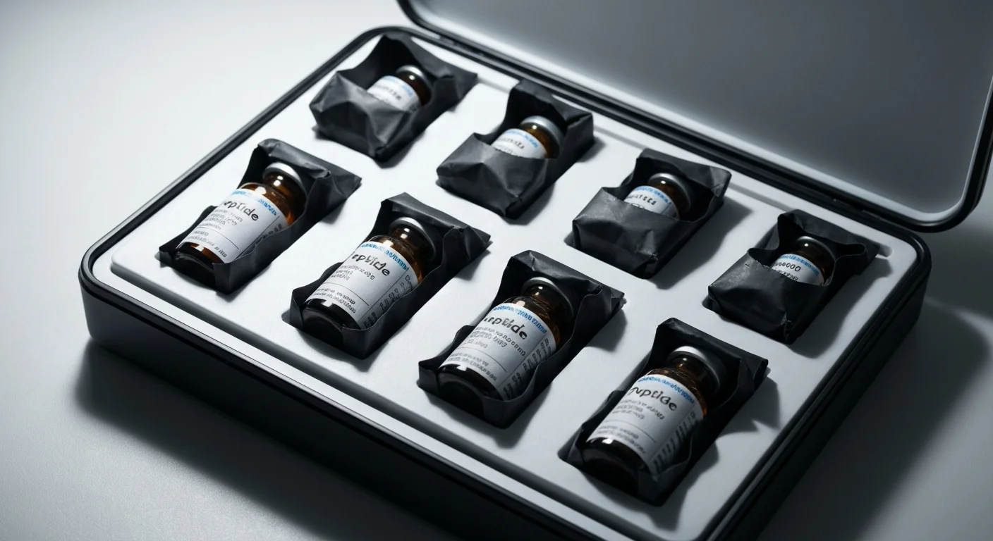Perfect B - Blog - How to Store Peptides - Labeled peptide vials in protective medical kit case