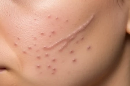 Perfect B - Blog - Atrophic Acne Scars - Icepick boxcar and rolling scars on one face