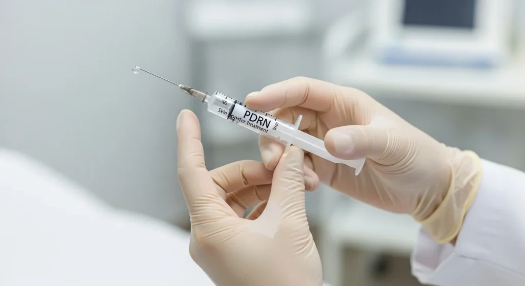 Perfect B - Blog - PDRN Myths Facts - Injectable PDRN skin booster preparation at Perfect B medical aesthetic clinic Doral FL