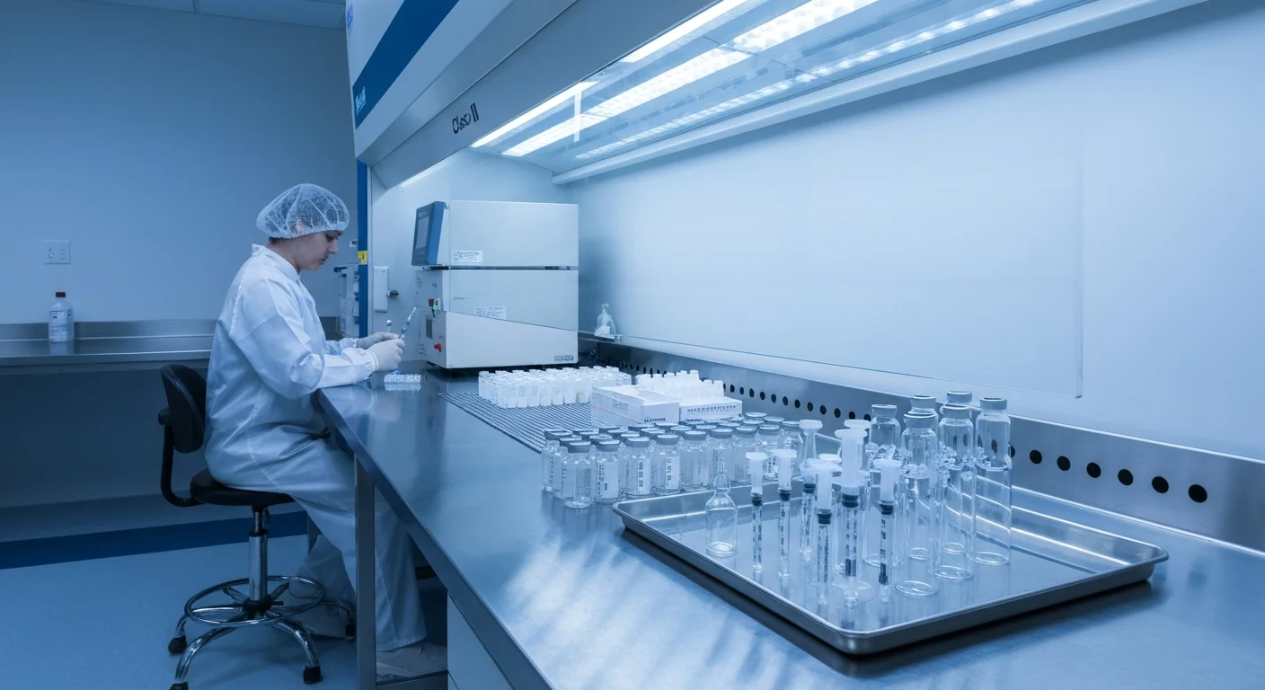 Perfect B - Blog - Peptide Therapy Clinic Near Me - Sterile compounding pharmacy laboratory preparing peptides