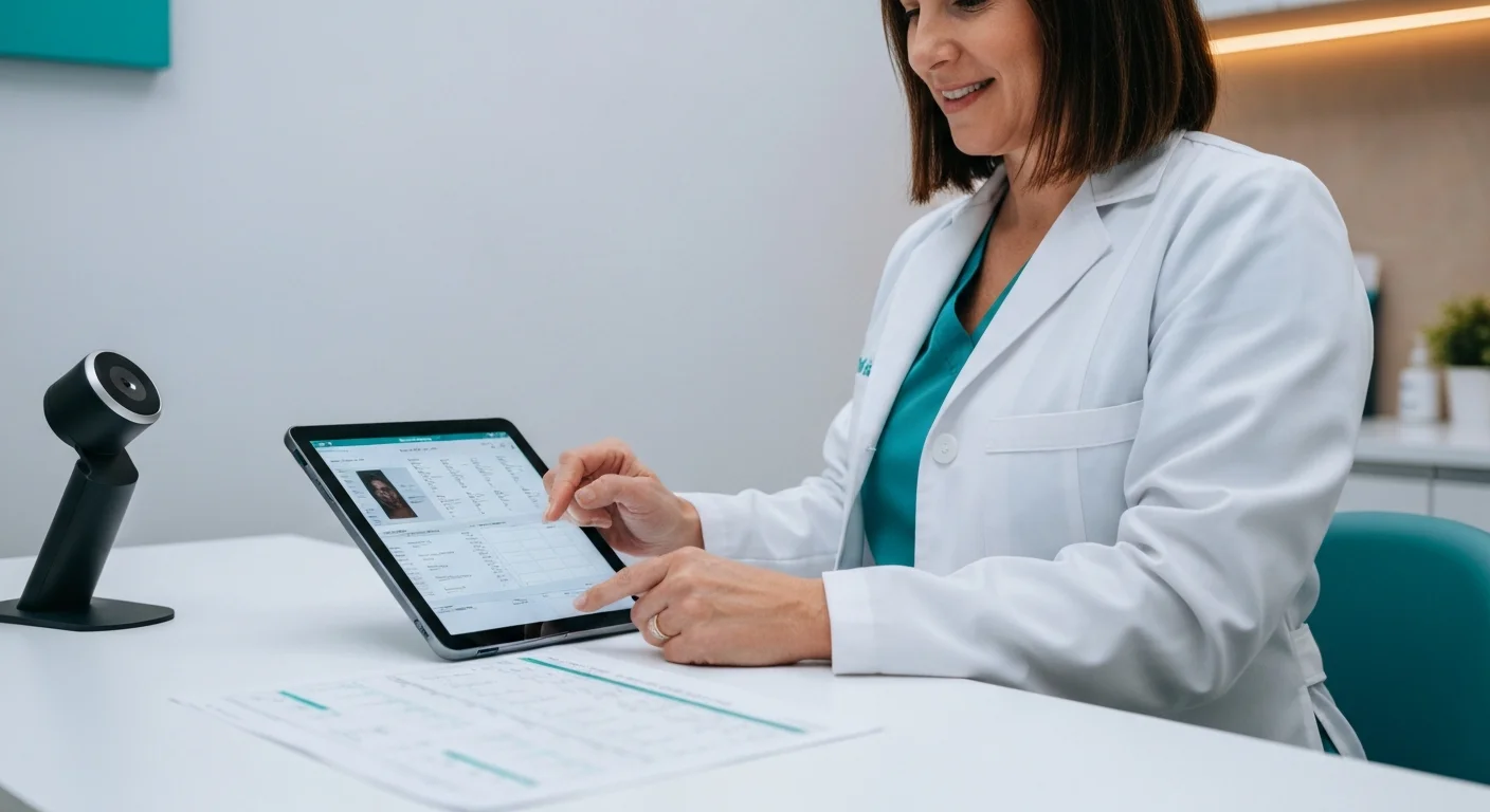 Perfect B - Blog - Peptide Therapy Clinic Near Me - Physician reviewing peptide therapy lab results on tablet