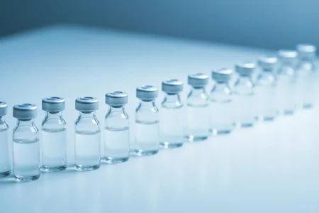 Perfect B - Blog - Peptides for Testosterone - Peptide vials in a clinical laboratory setting