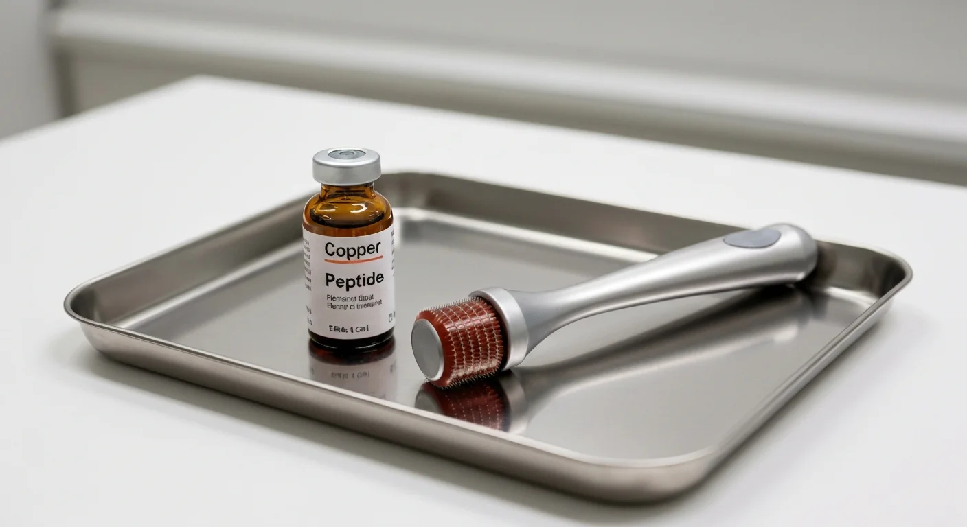Perfect B - Blog - Peptides for Wrinkles - Copper peptide vial and microneedling device in Doral clinic