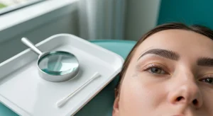 Perfect B - Blog - Permanent Makeup Removal - Microbladed eyebrow evaluation in Doral clinic
