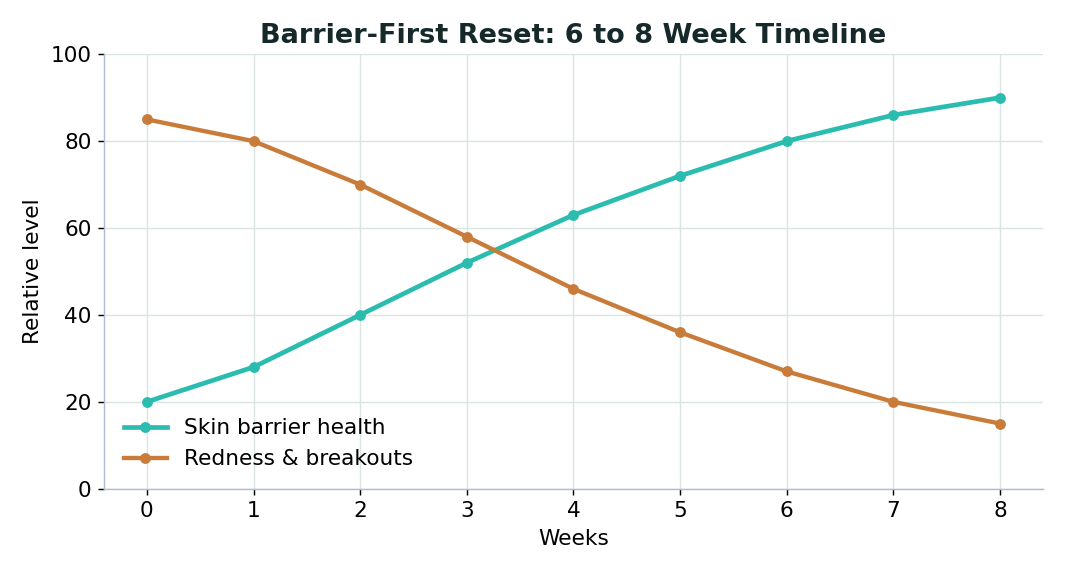 Perfect B - Blog - Best Acne Treatment for Sensitive Skin - 6 to 8 week barrier rebuild chart