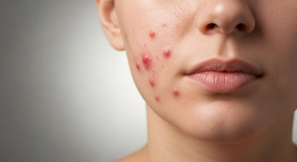 Perfect B - Blog - Teen Acne vs Adult Acne - Adult hormonal acne breakouts along jawline and lower face at Perfect B Doral FL
