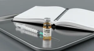 Perfect B - Blog - Tesamorelin Dosage Calculator - Tesamorelin vial and syringe with clinical protocol