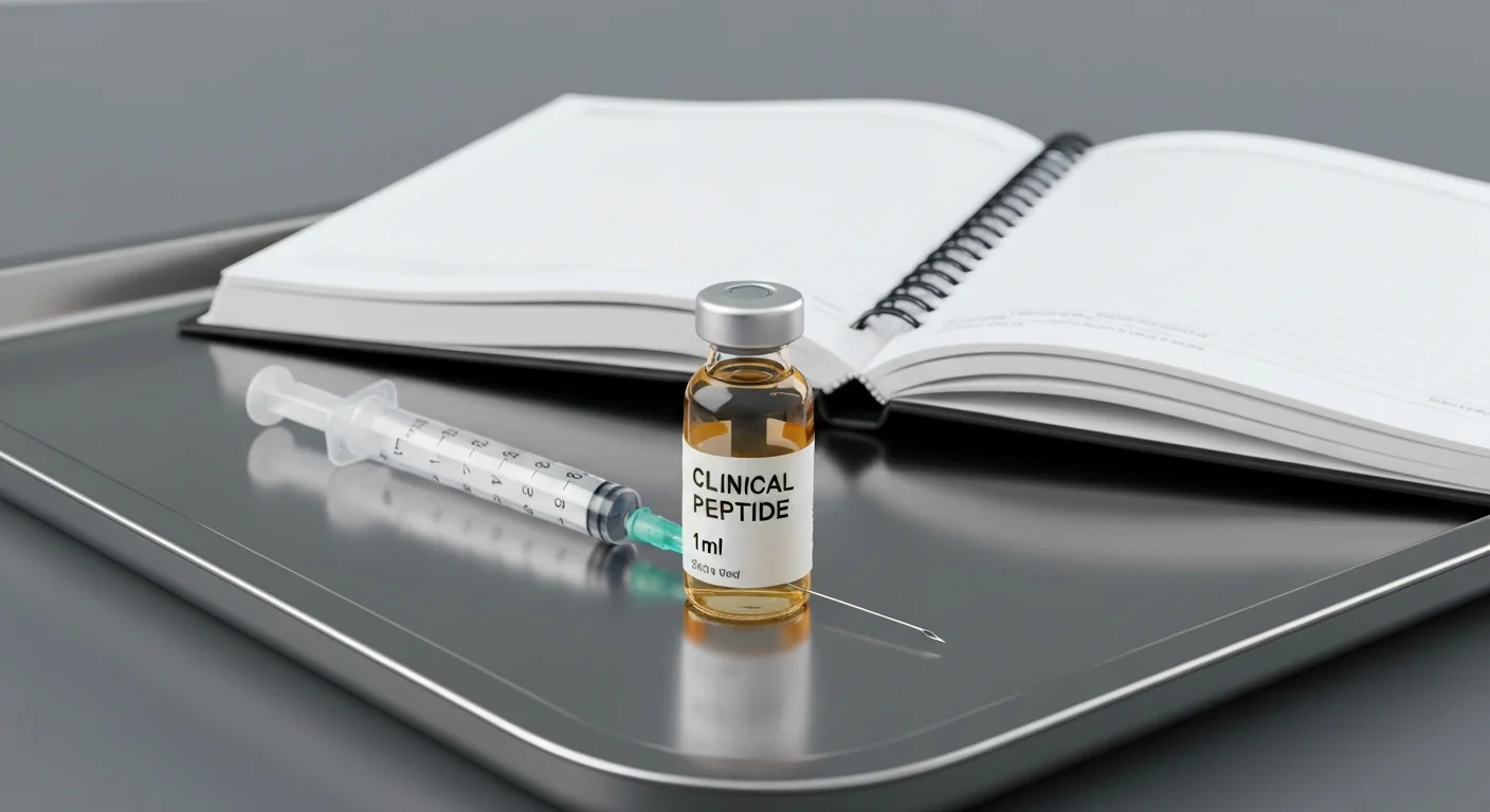 Perfect B - Blog - Tesamorelin Dosage Calculator - Tesamorelin vial and syringe with clinical protocol