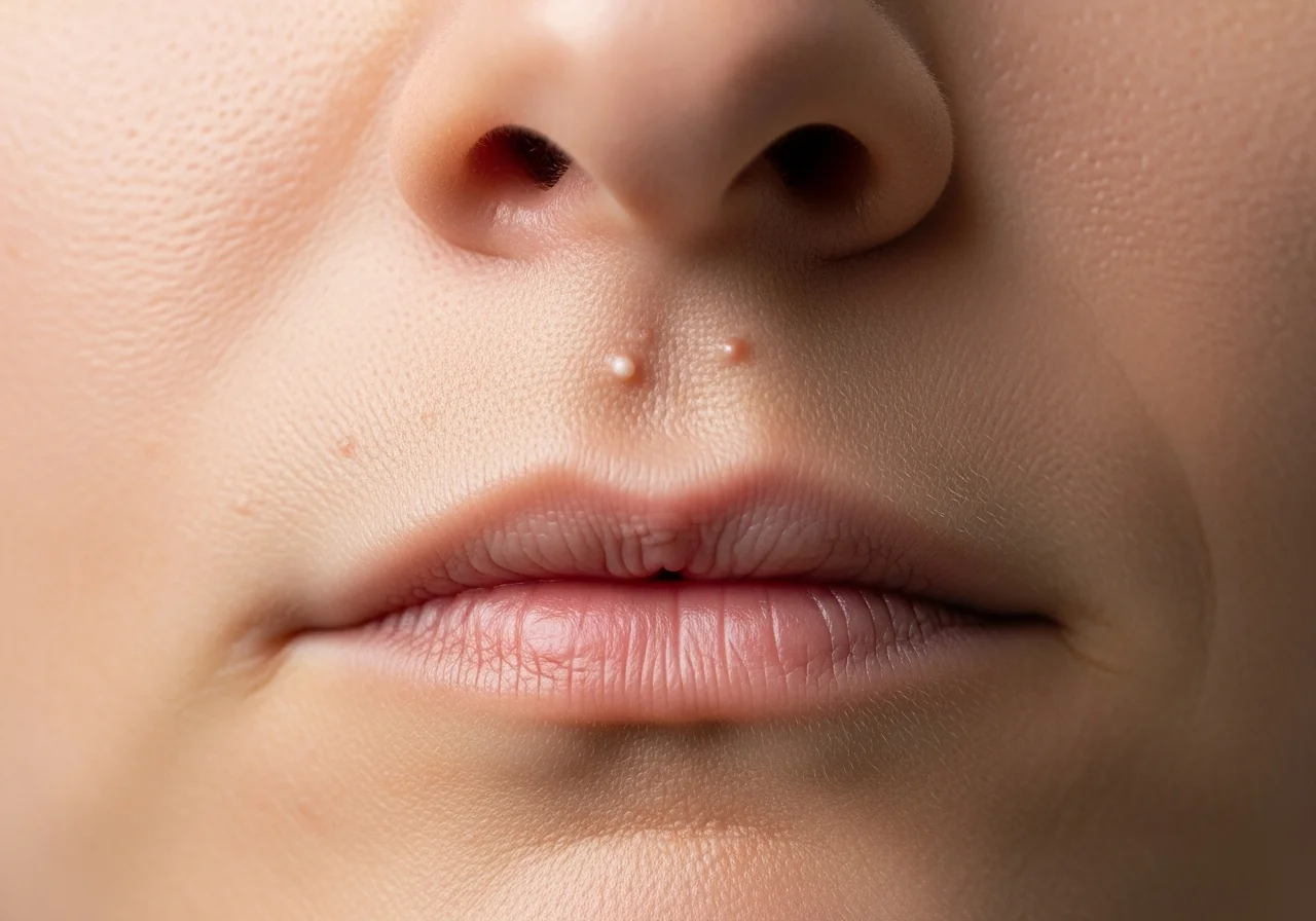 Perfect B - Blog - Whiteheads - Closed comedones and small whiteheads on the forehead and chin