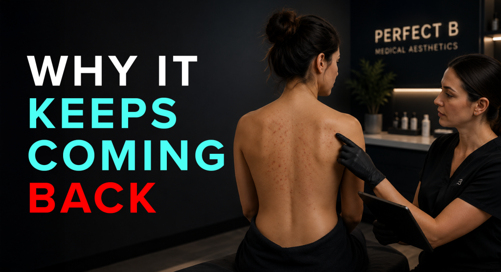 Perfect B - Blog - Back Acne Treatment - Clinical upper back and shoulders in aesthetic setting