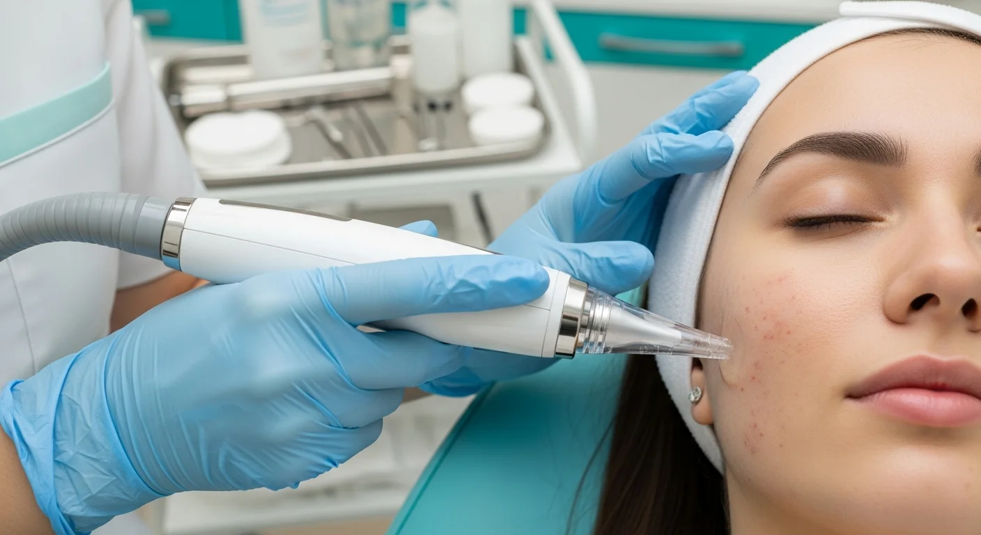 Perfect B - Blog - Acne Treatment Options Miami - In-office acne procedure with medical-grade device in a bright Doral treatment room
