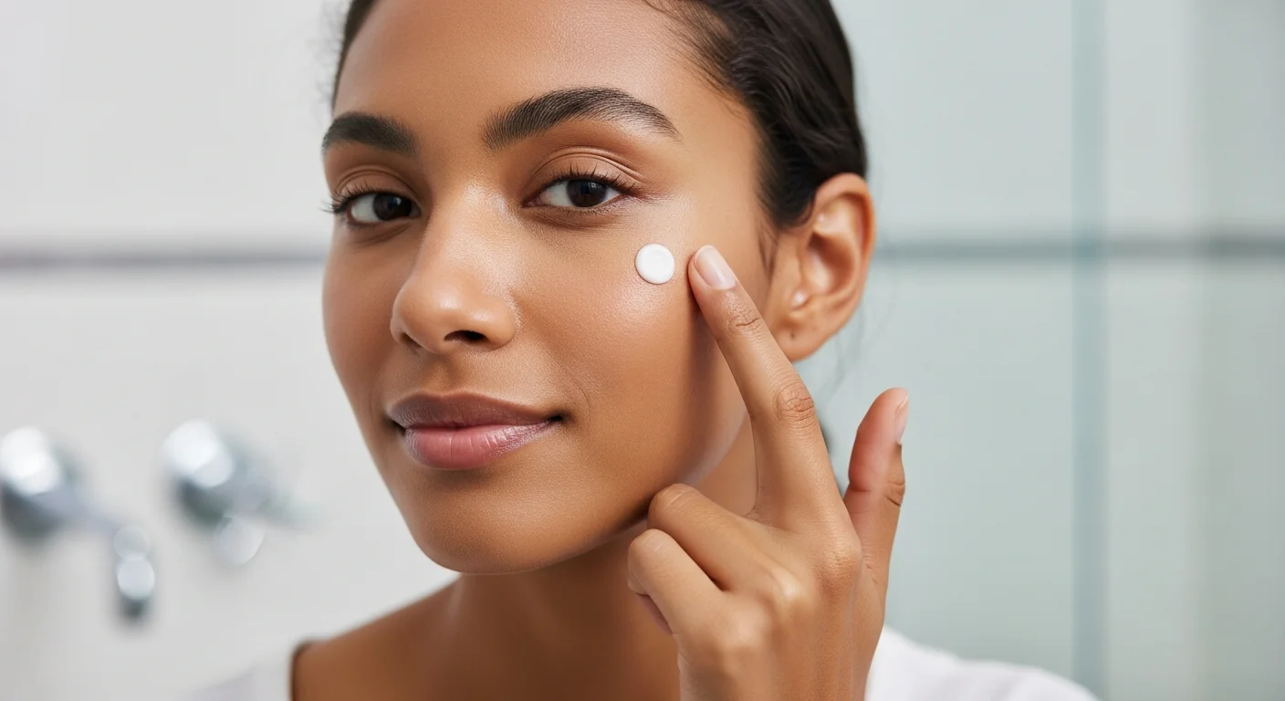 Perfect B - Blog - Benzoyl Peroxide vs Salicylic Acid - woman applying acne treatment cream at a bright mirror in Miami