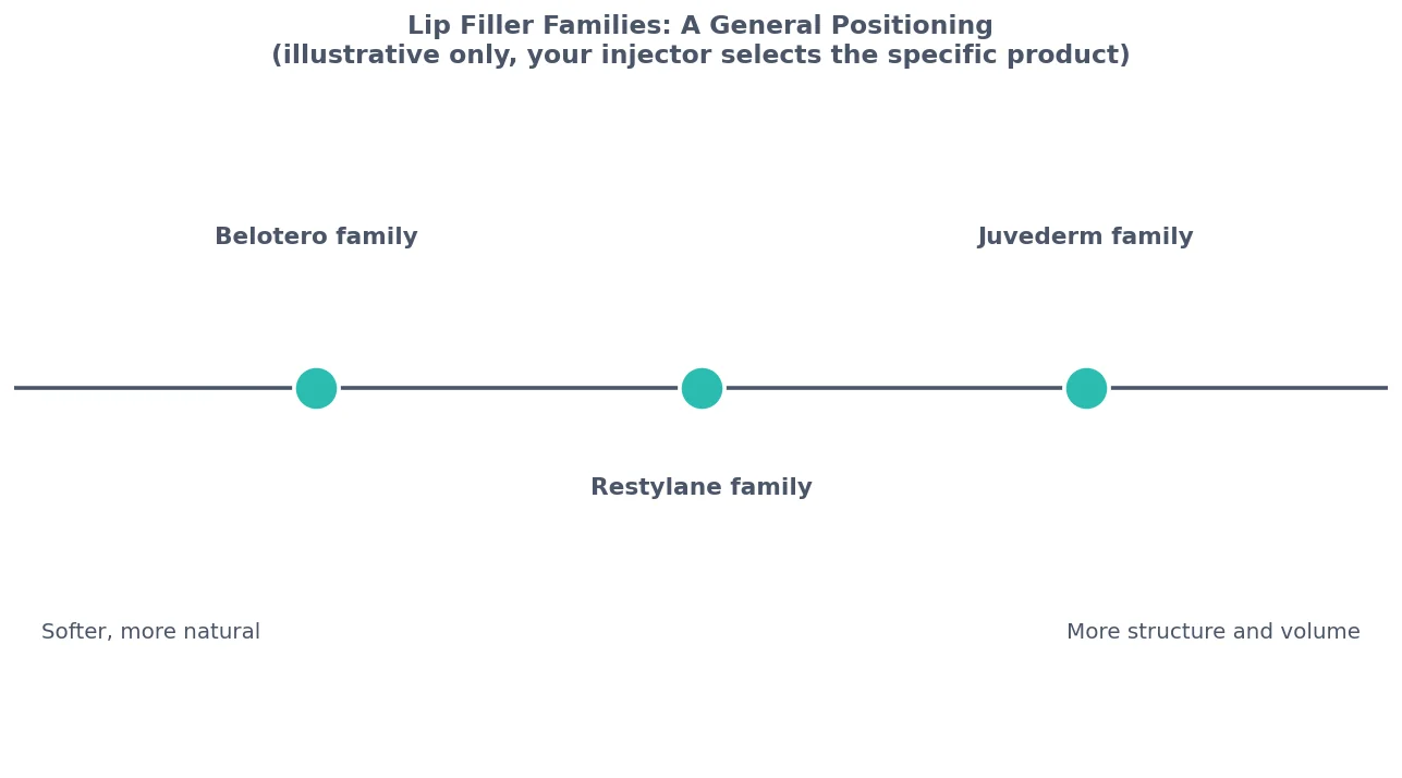 Perfect B - Blog - Best lip fillers - qualitative positioning of Juvederm Restylane and Belotero lip filler families at Perfect B in Doral, Miami, FL