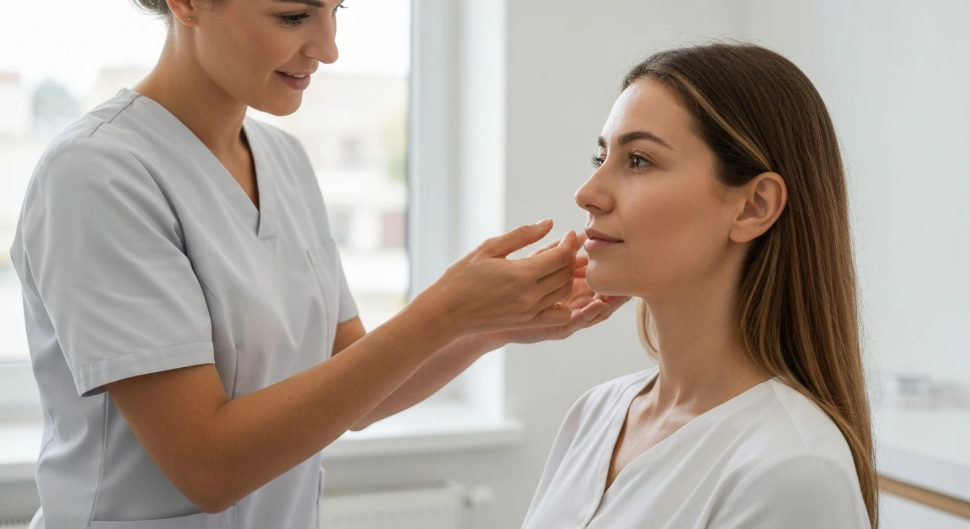 Perfect B - Blog - Cheek Fillers - provider assessing a patient's mid-face and cheek volume before dermal filler in Doral