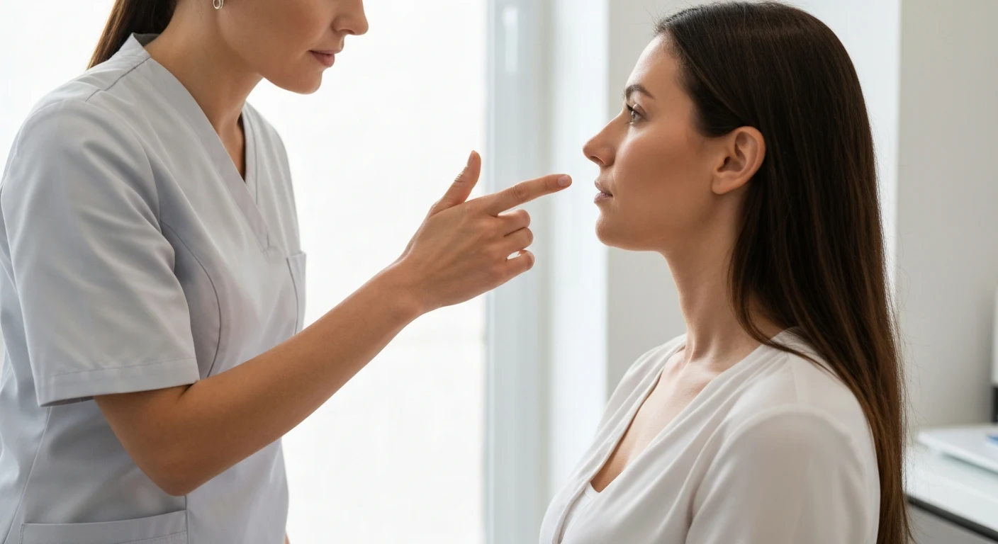 Perfect B - Blog - Facial Balancing - provider studying a patient's facial proportions from the front and side in Doral