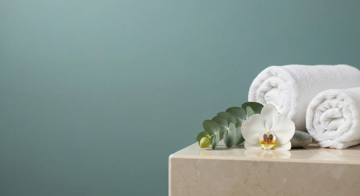 Perfect B - Blog - fillers for frown lines - calm spa still life with eucalyptus and towel reflecting a gentle personalized approach at Perfect B in Doral, Miami, FL