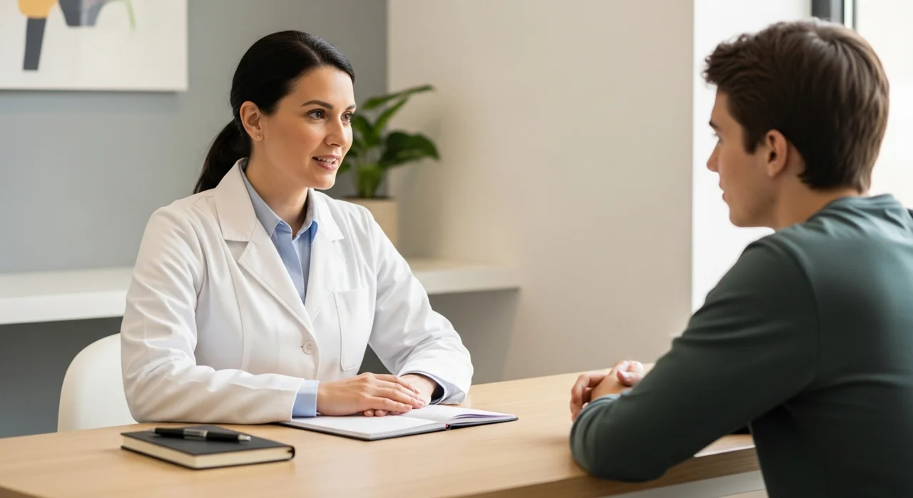 Perfect B - Blog - Military Tattoo Removal - applicant reviewing a tattoo removal timeline with a provider at a Doral clinic