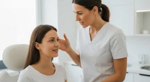 Perfect B - Blog - Neurotoxin - provider explaining how neuromodulators work to a patient before treatment at a Doral clinic