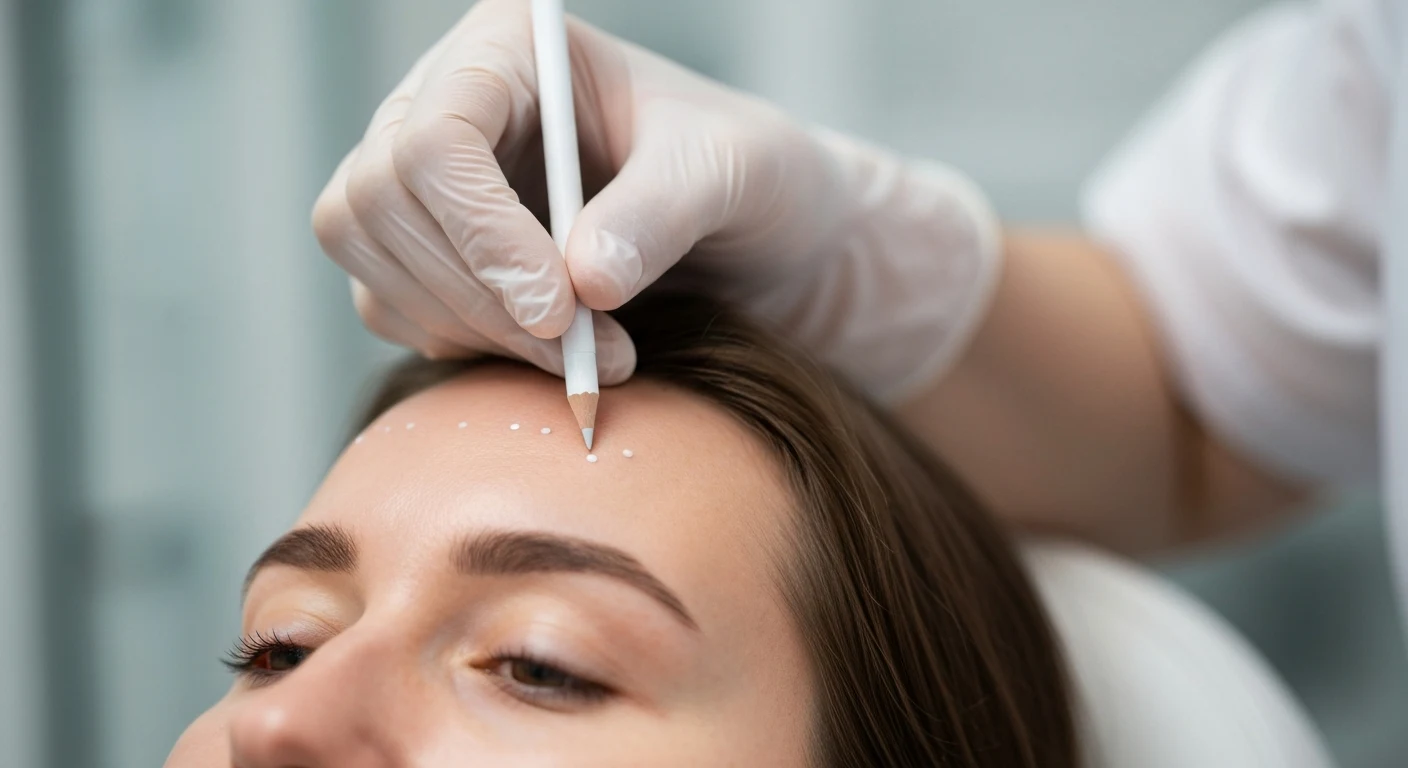 Perfect B - Blog - Neurotoxin - provider marking treatment points on a patient's upper face at a Doral clinic