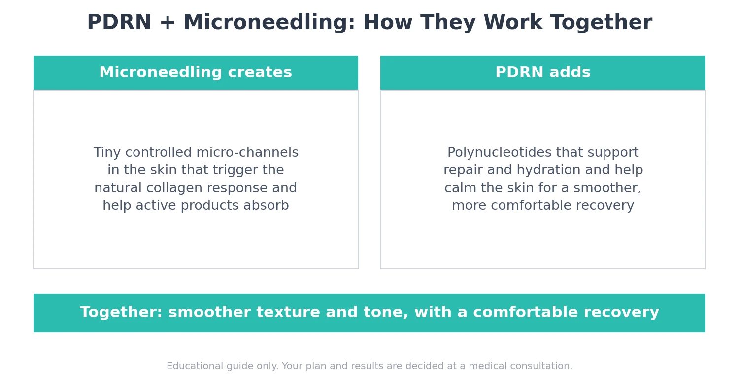 Perfect B - Blog - pdrn microneedling miami - guide showing how microneedling stimulates collagen and PDRN supports repair for combined skin rejuvenation at Perfect B in Doral, Miami, FL