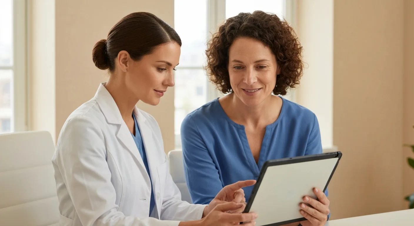 Perfect B - Blog - Pimple Scars - a provider and patient discussing a scar-type-specific treatment plan at Perfect B in Doral