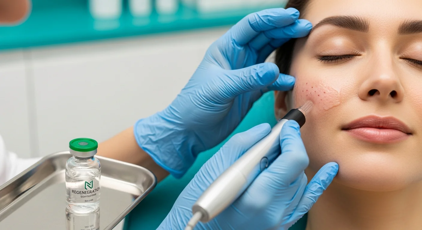 Perfect B - Blog - Regenerative Treatment Cost Miami - PDRN and exosome microneedling session in progress at the Doral clinic