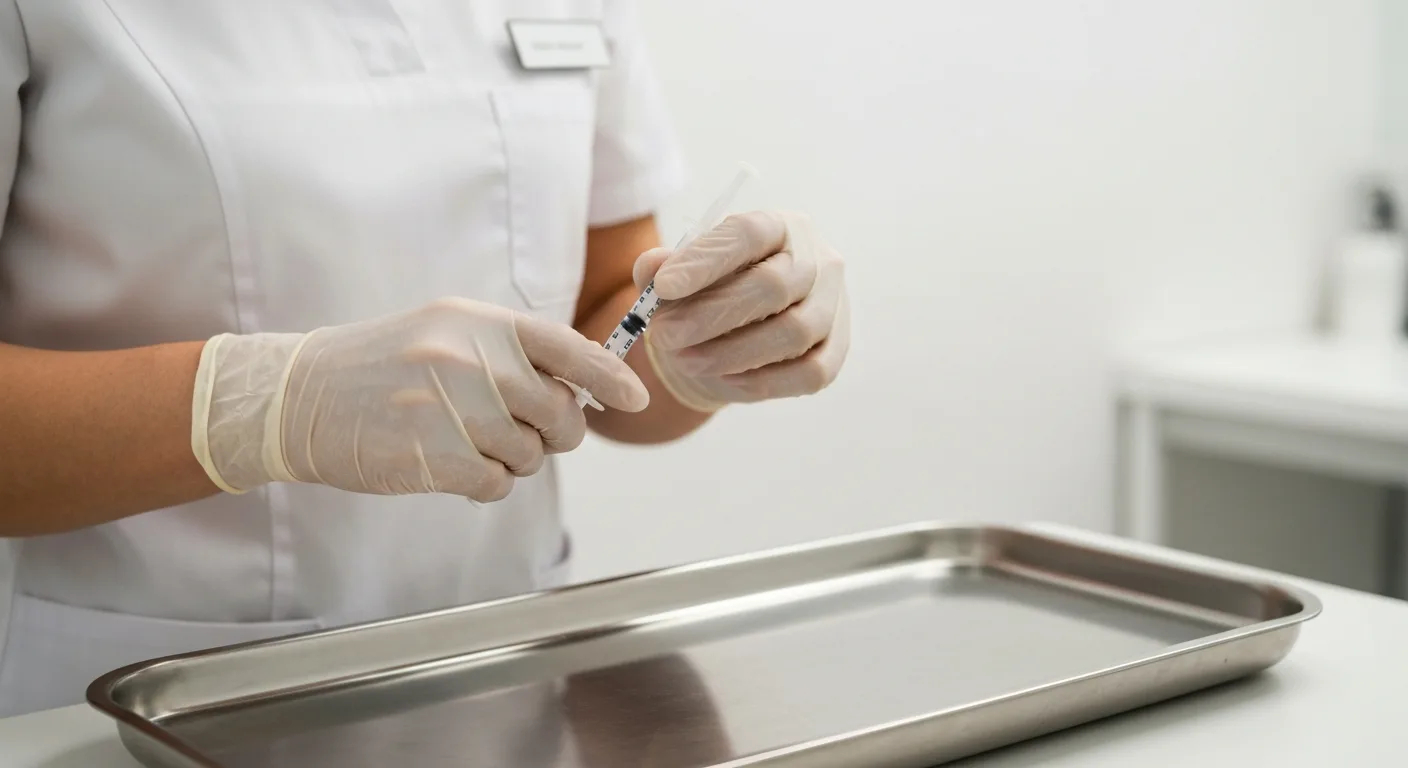 Perfect B - Blog - Sculptra vs Radiesse - a provider preparing a biostimulator injectable in a sterile Doral clinic setting