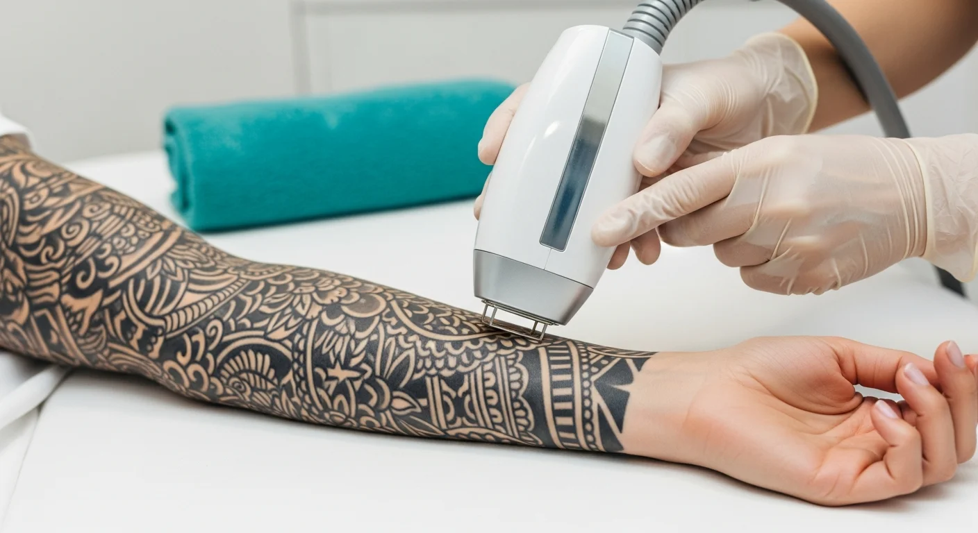 Perfect B - Blog - Sleeve Tattoo Removal - Laser treatment on a large arm sleeve tattoo in Doral